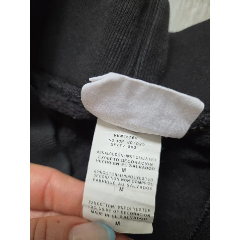 Champion Reverse Weave Black Jogger Sweatpants Logo Cotton Blend Mens Sz M EUC